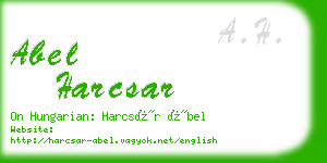 abel harcsar business card